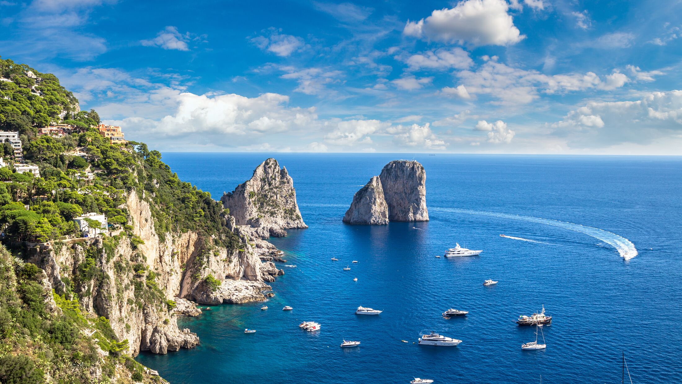 Capri island in a beautiful summer day in Italy