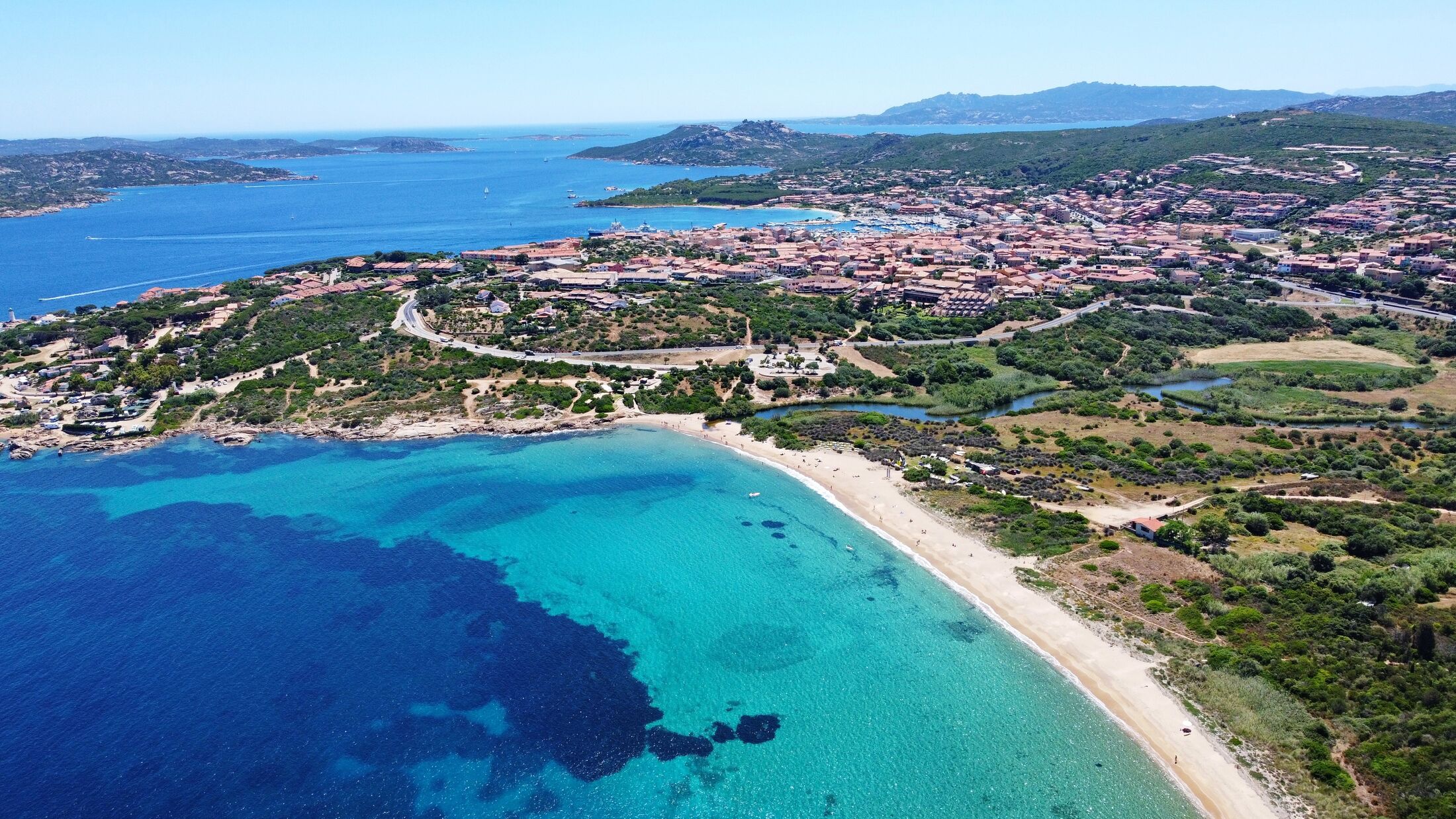 aerial view of the coast of Sardinia west of Palau