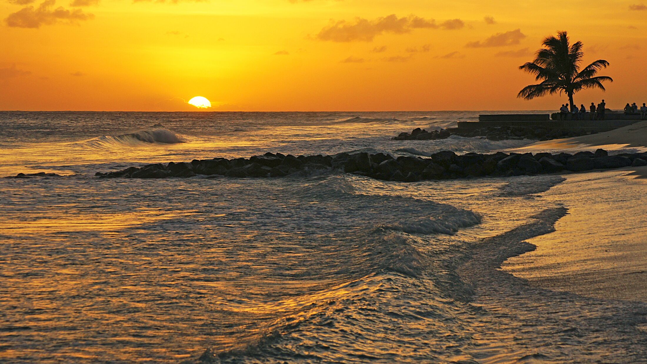Sunset at Hastings Beach - Barbados Island
