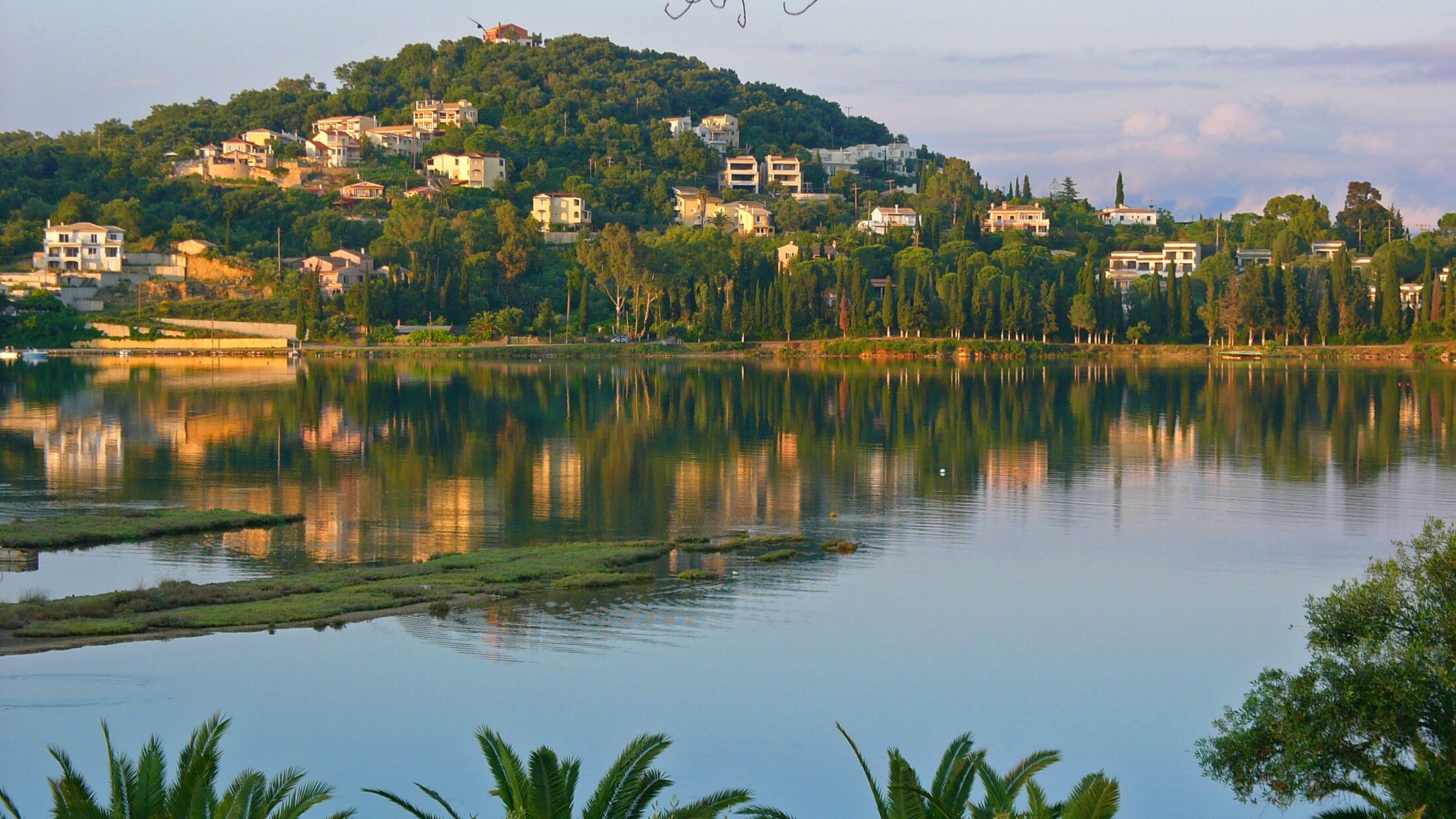View of the Gouvia bay at the ionian island of Corfu in Greece