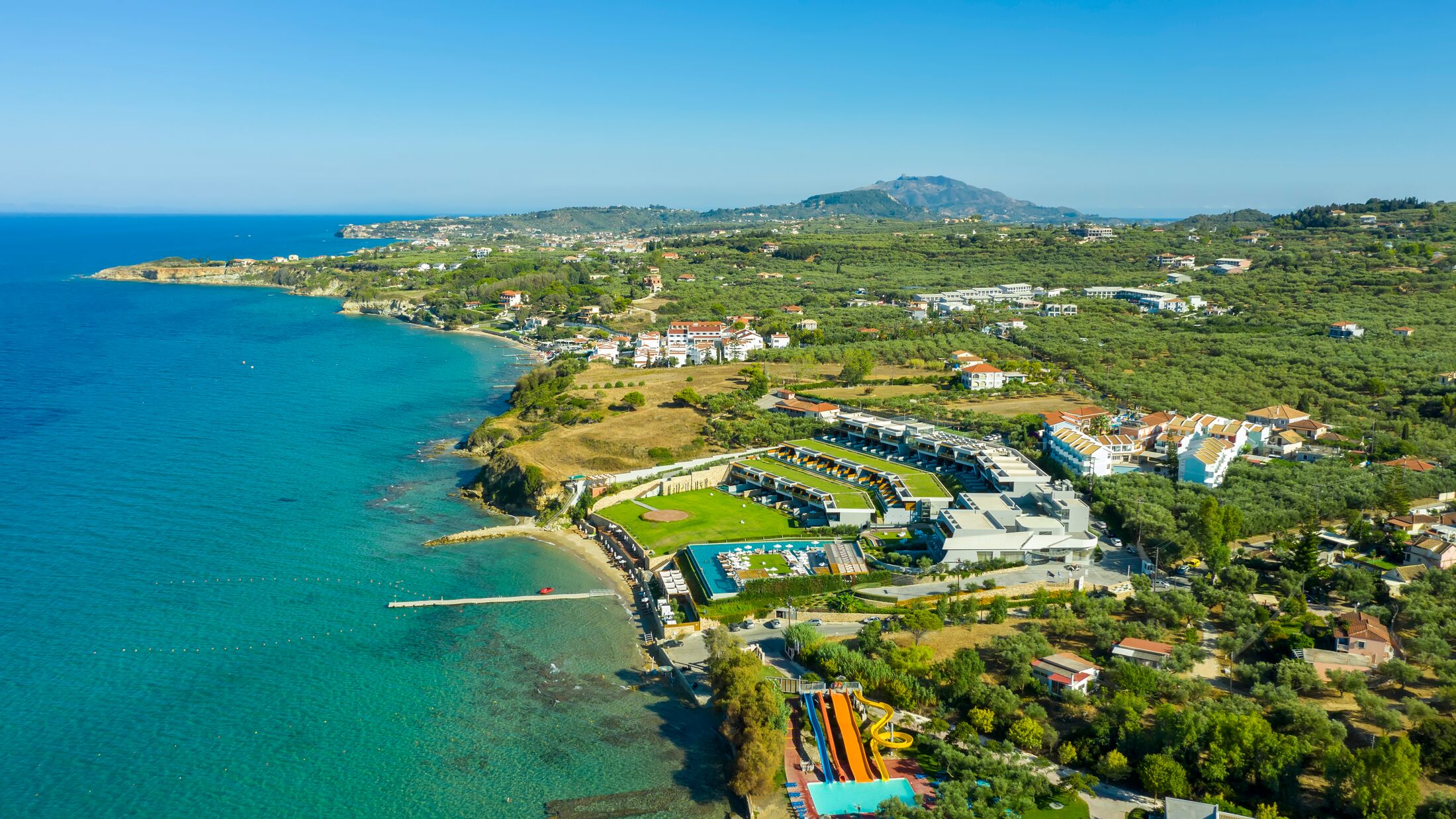 Aerial view of Katragaki beach, Tragaki, Zakynthos, Greece