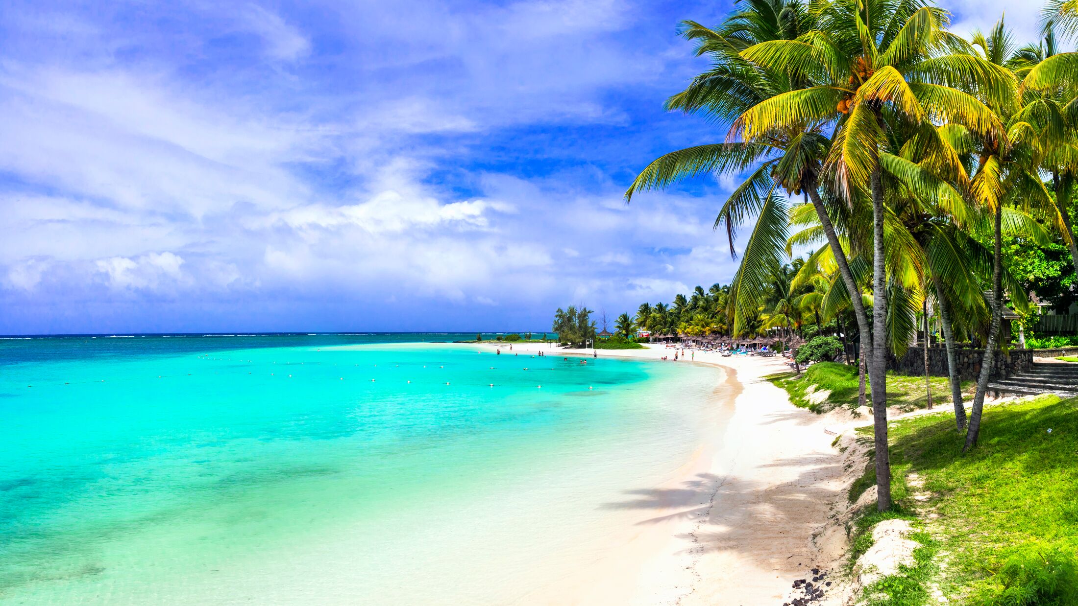 Best beaches of Mauritius island - Belle Mare. Tropical paradise scenery