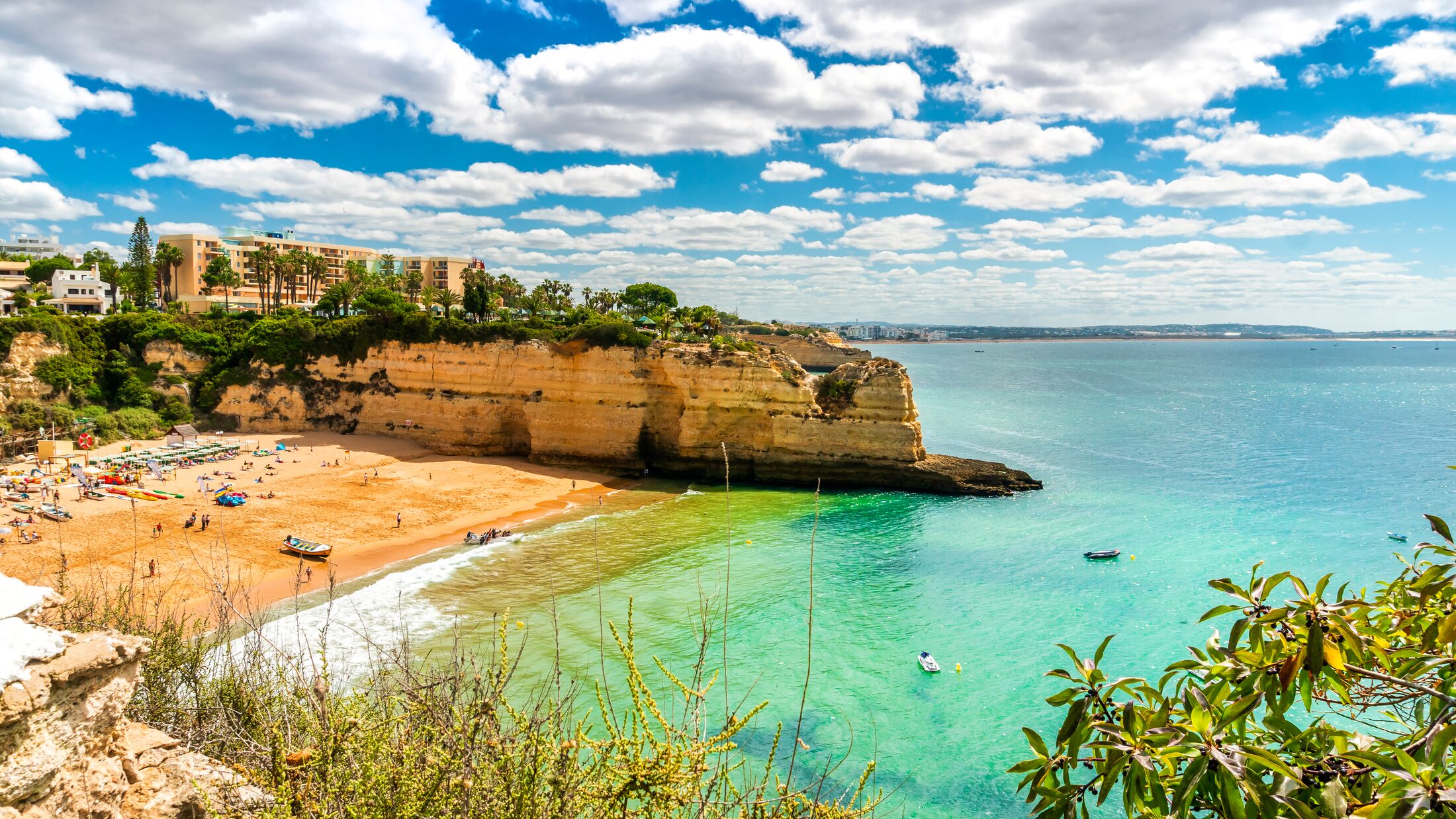 Beautiful sandy beach in called Nossa Senhora da Rocha in Porches, Algarve, Portugal