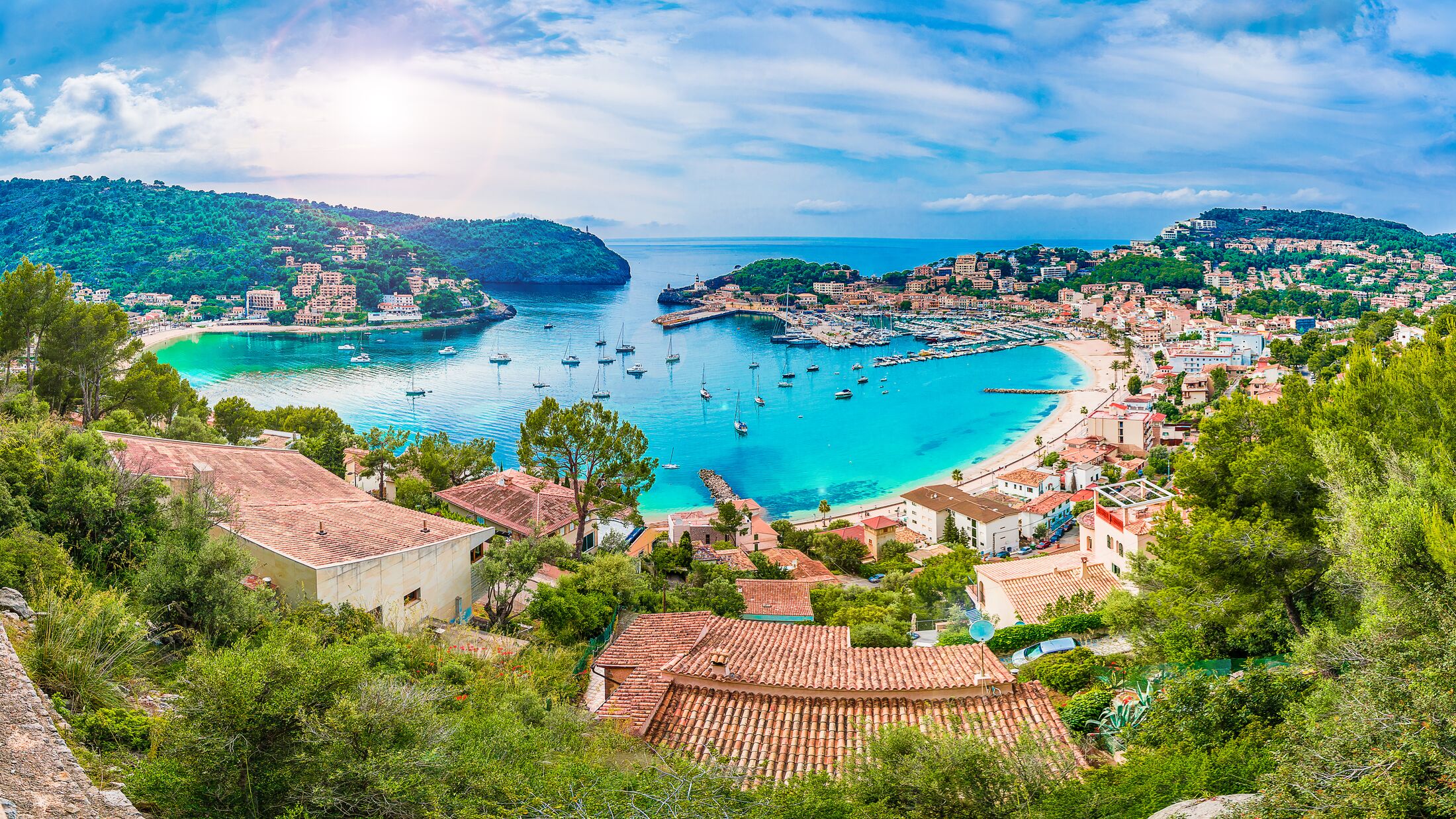 Panoramic view of Porte de Soller, Palma Mallorca, Spain