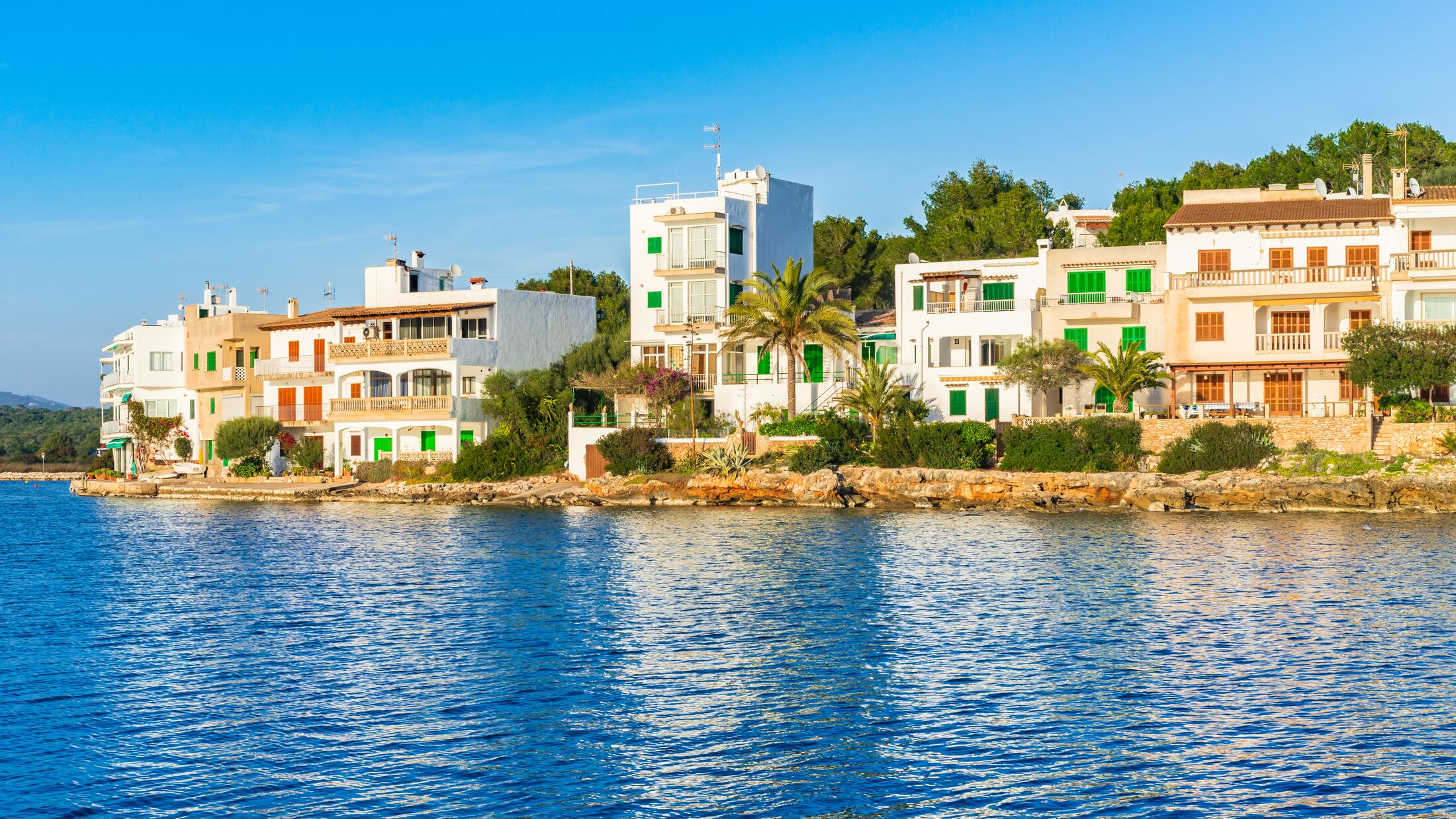 Idyllic view of Porto Petro, idyllic small village of Majorca, Spain Balearic Islands.
