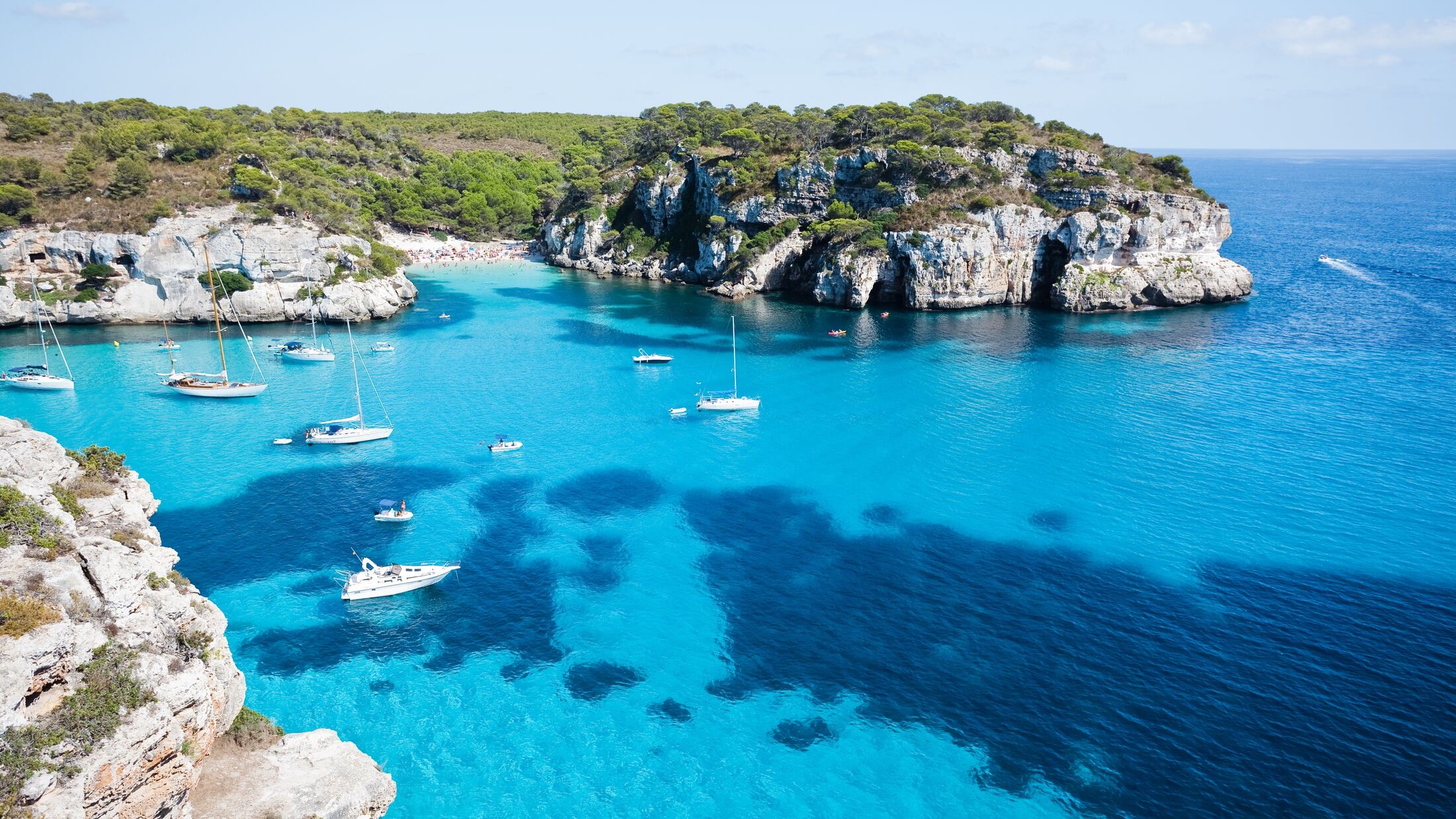 Landscape with Cala Macarelleta beach, Menorca island, Spain