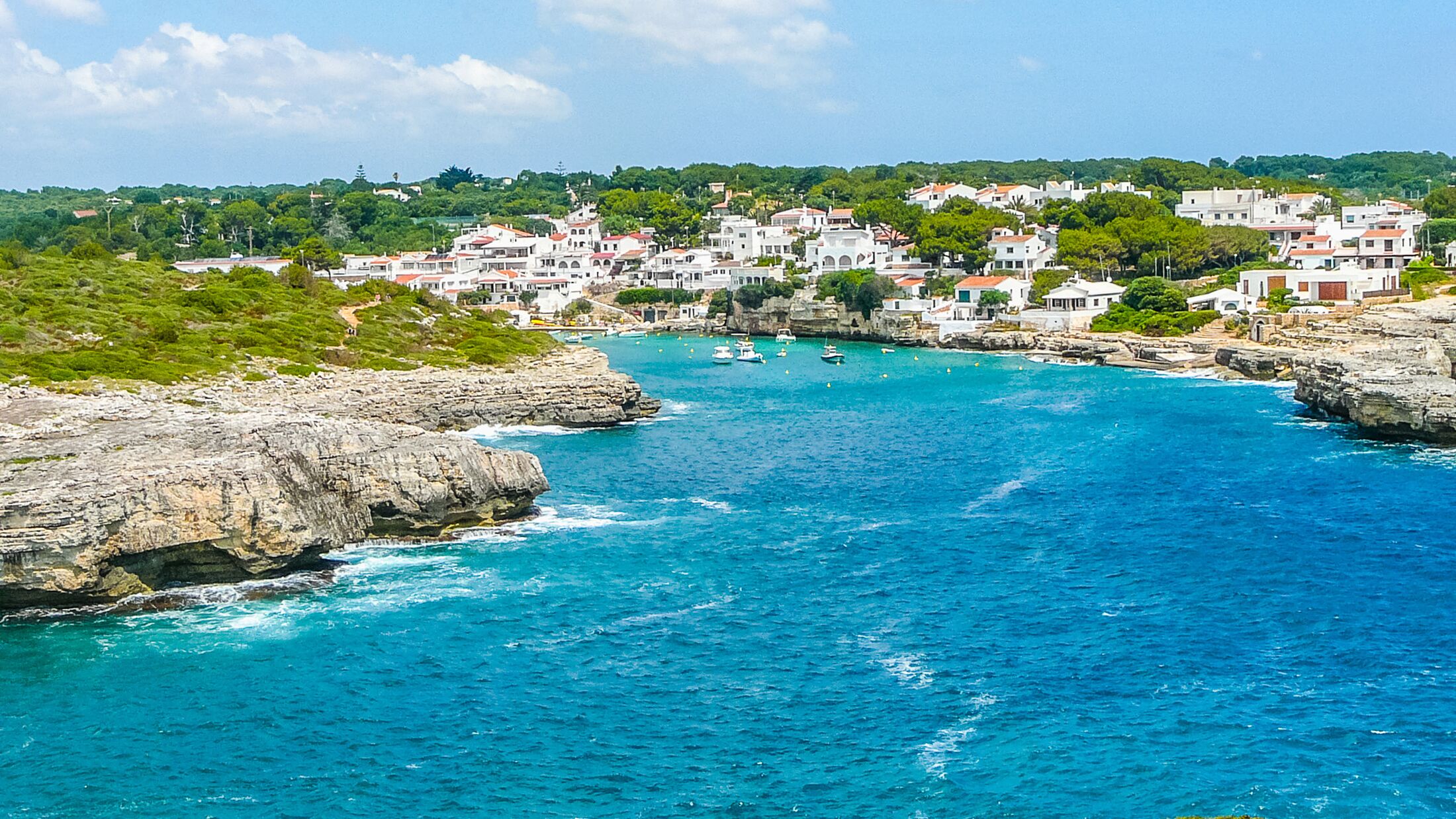 High dynamic range (HDR) View of Punta Prima in the island of Minorca, Spain