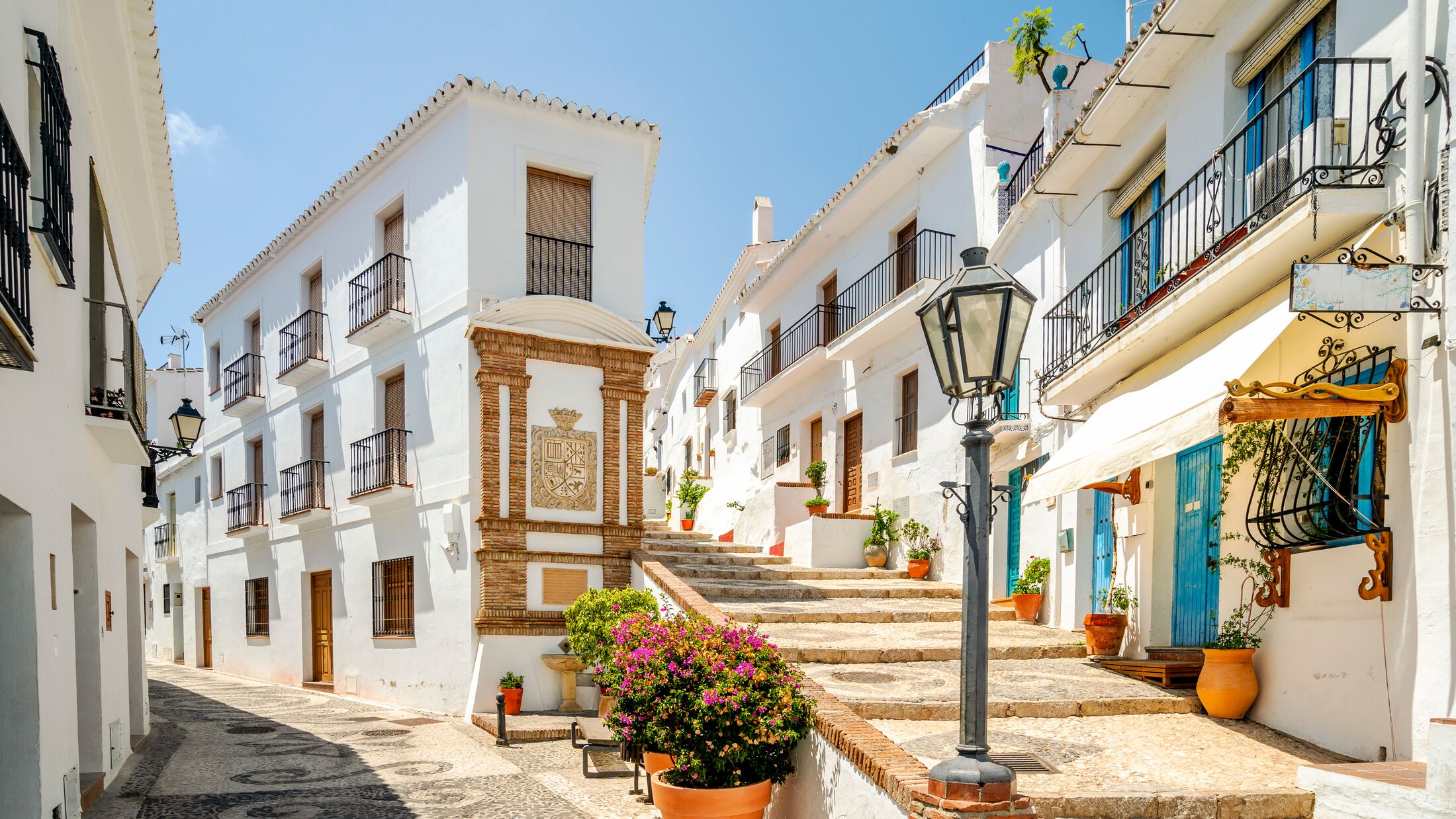 Picturesque town of Frigiliana located in mountainous region of Malaga, Costa del Sol, Andalusia, Spain