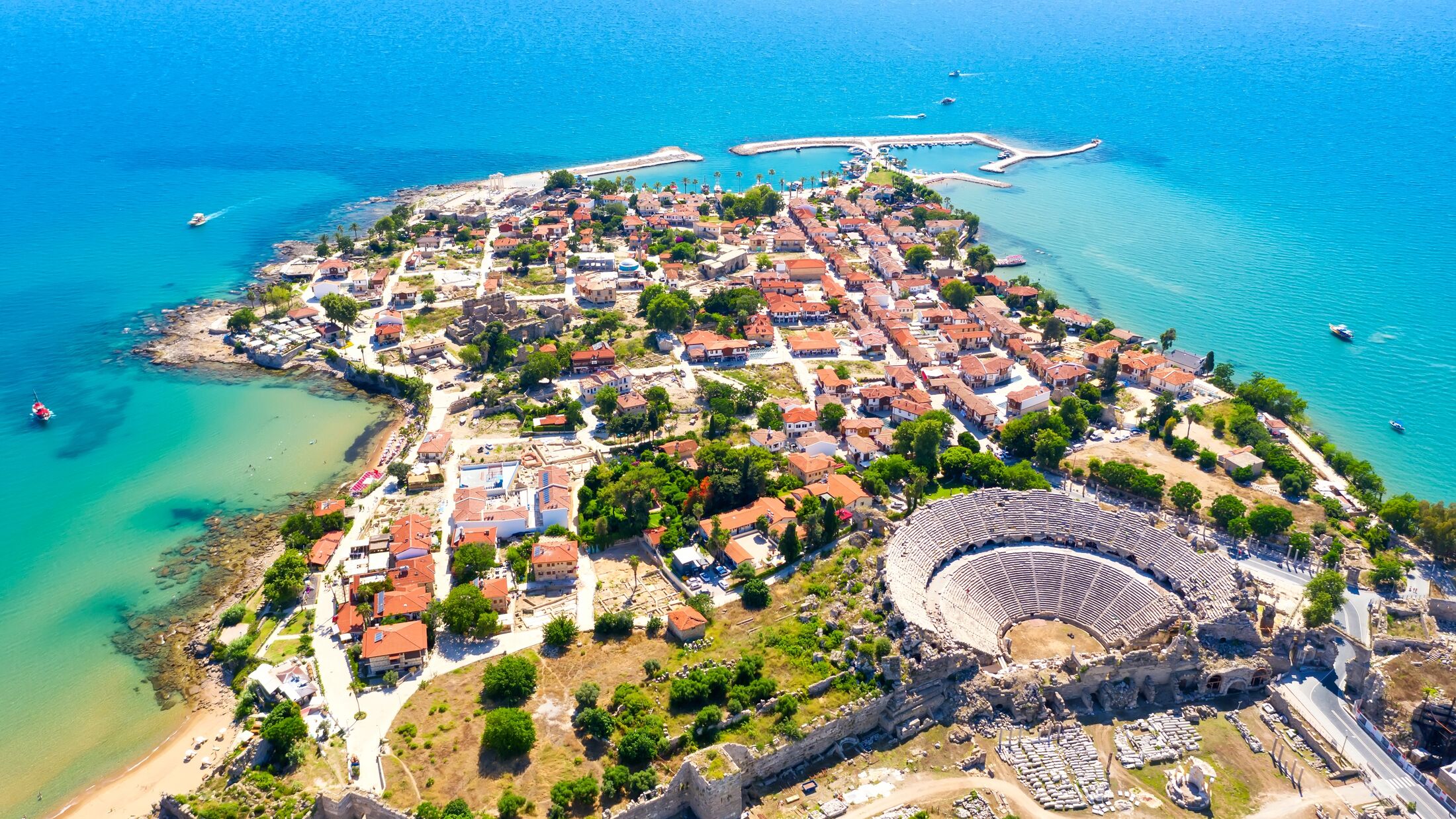 Aerial View of Side in Turkey