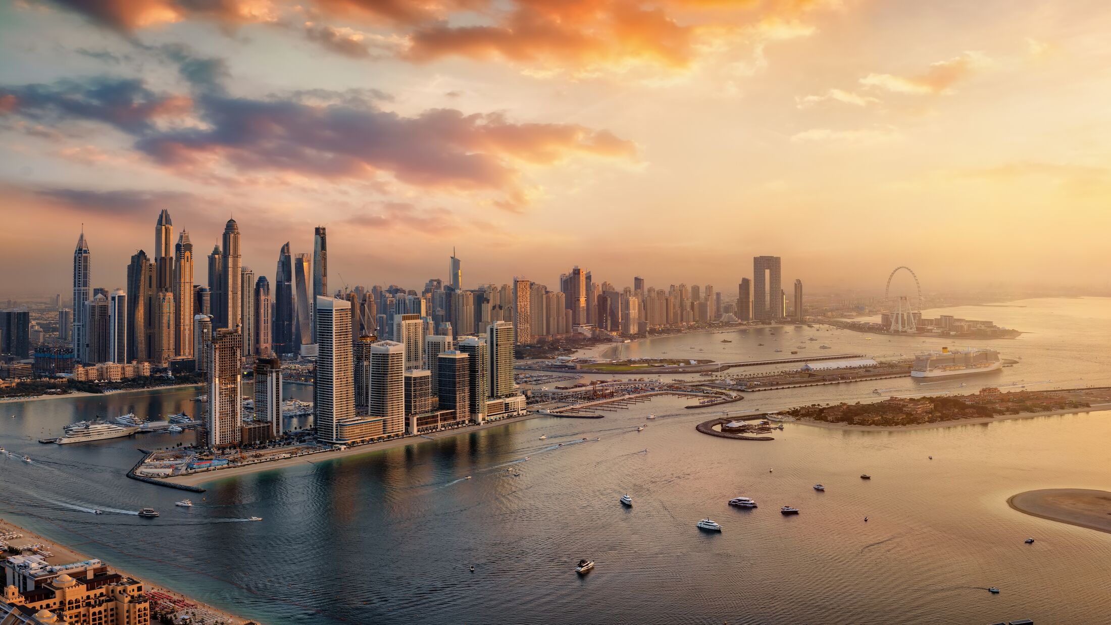 Dubai Marina Skyline at Sunset
