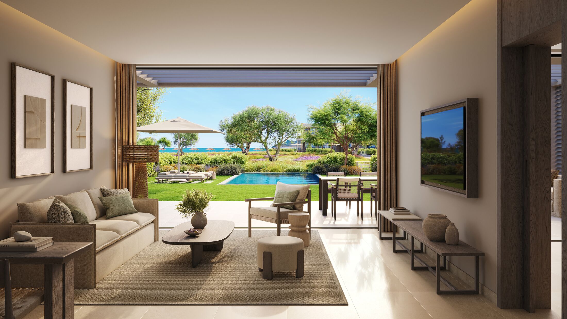 Deluxe Two Bedroom Suite with Private Pool and Side Sea View