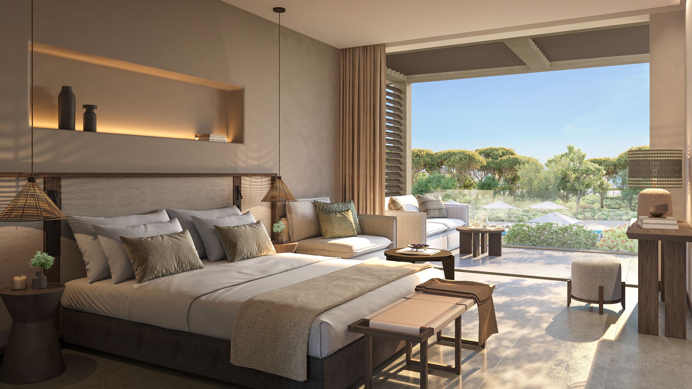 Family room with Pool View
