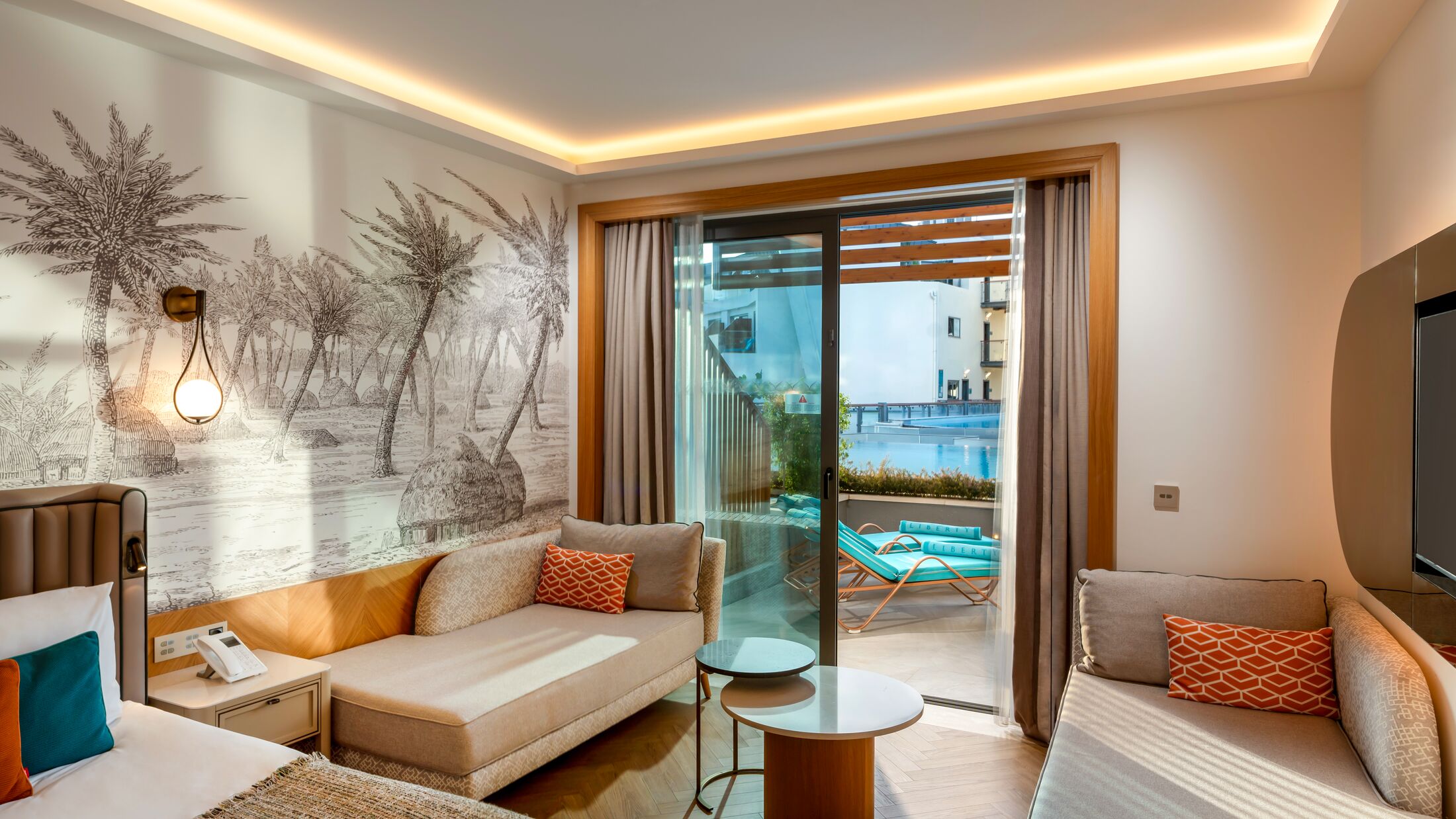 Large Room with Direct Pool access