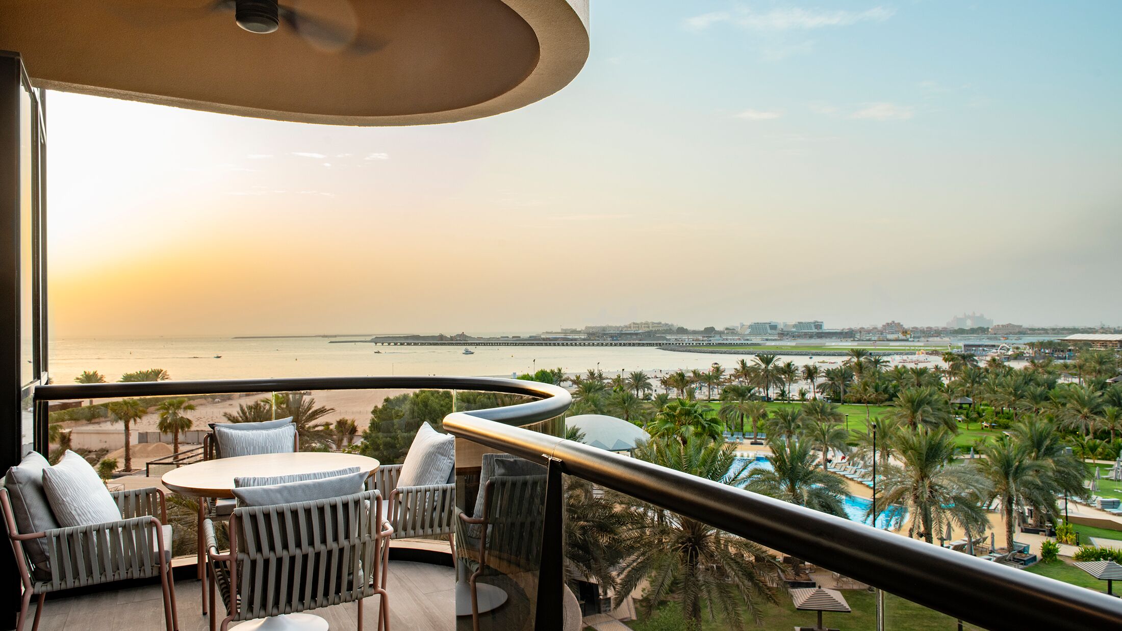 Club suite balcony view over sea and gardens