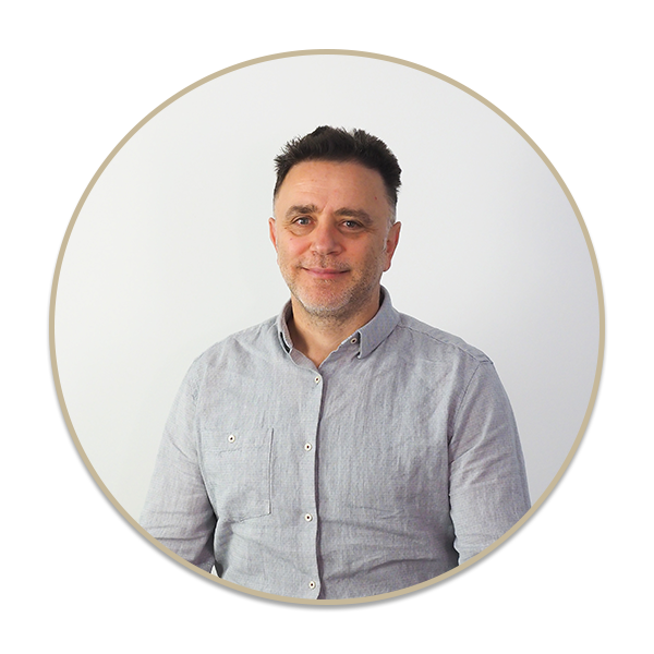 a man holding a sign