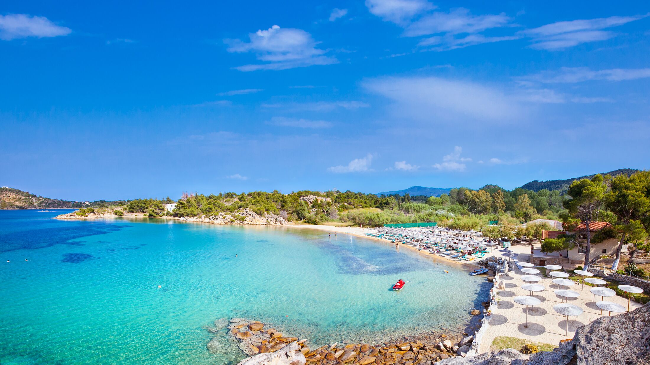 Beautiful Talgo beach on the east coast of Sithonia peninsula, Halkidiki, Greece.