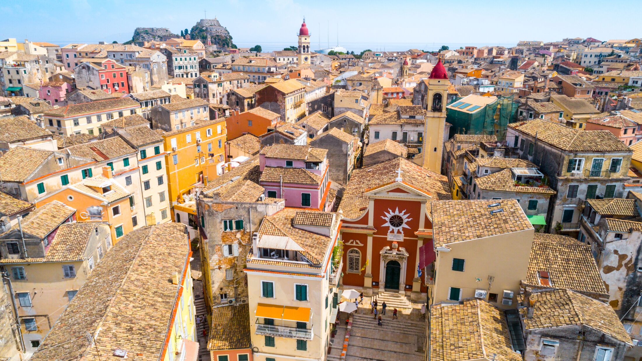 Panoramic view of Kerkyra, capital of Corfu island, Greece