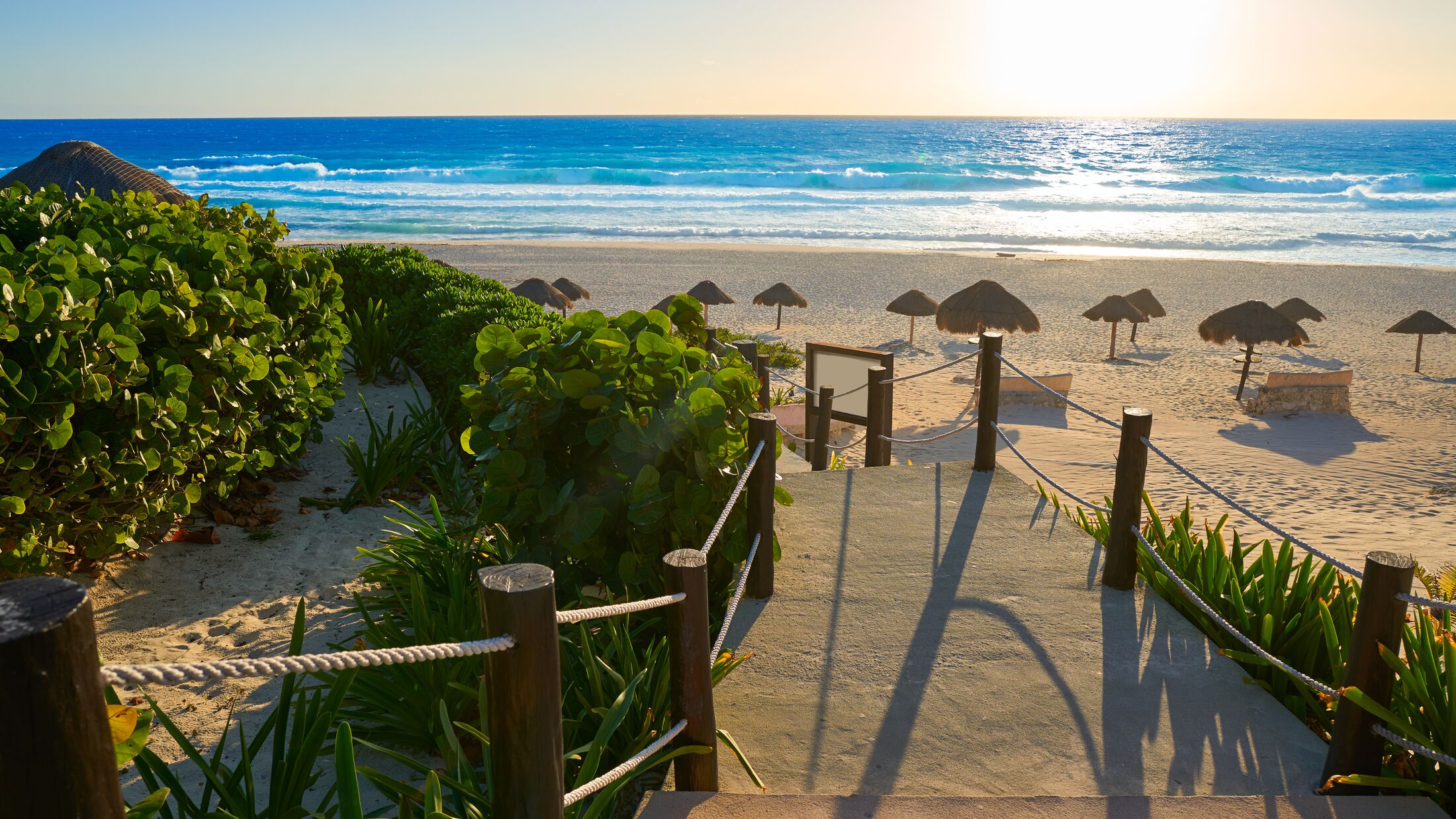 Cancun Delfines Beach at Hotel Zone of Mexico