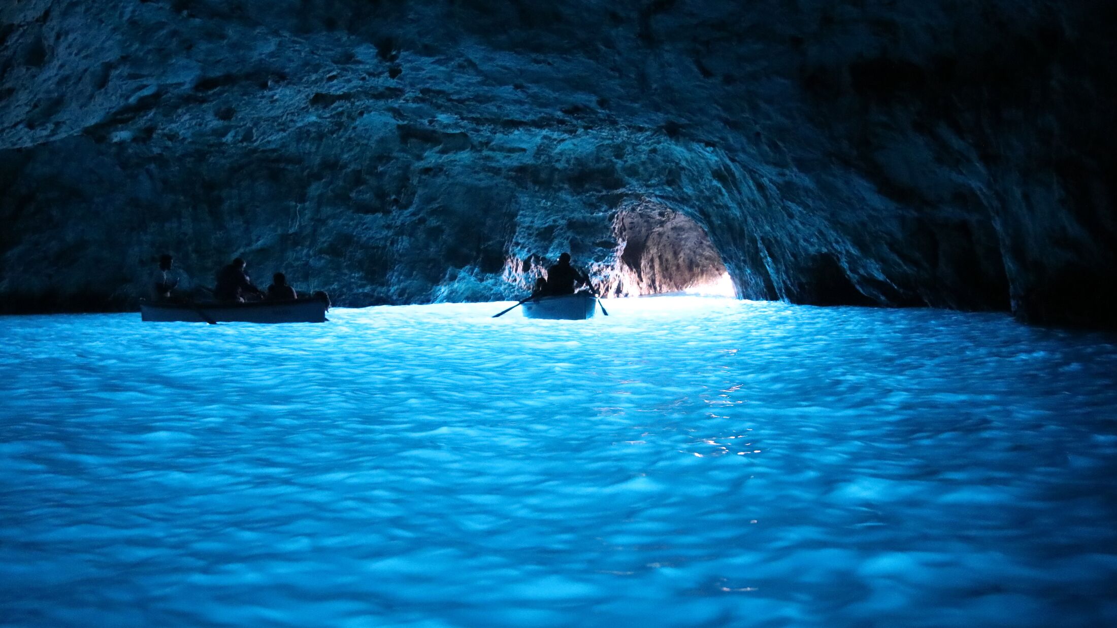 Blue Grotto on the coast of the island of Capri, Italy