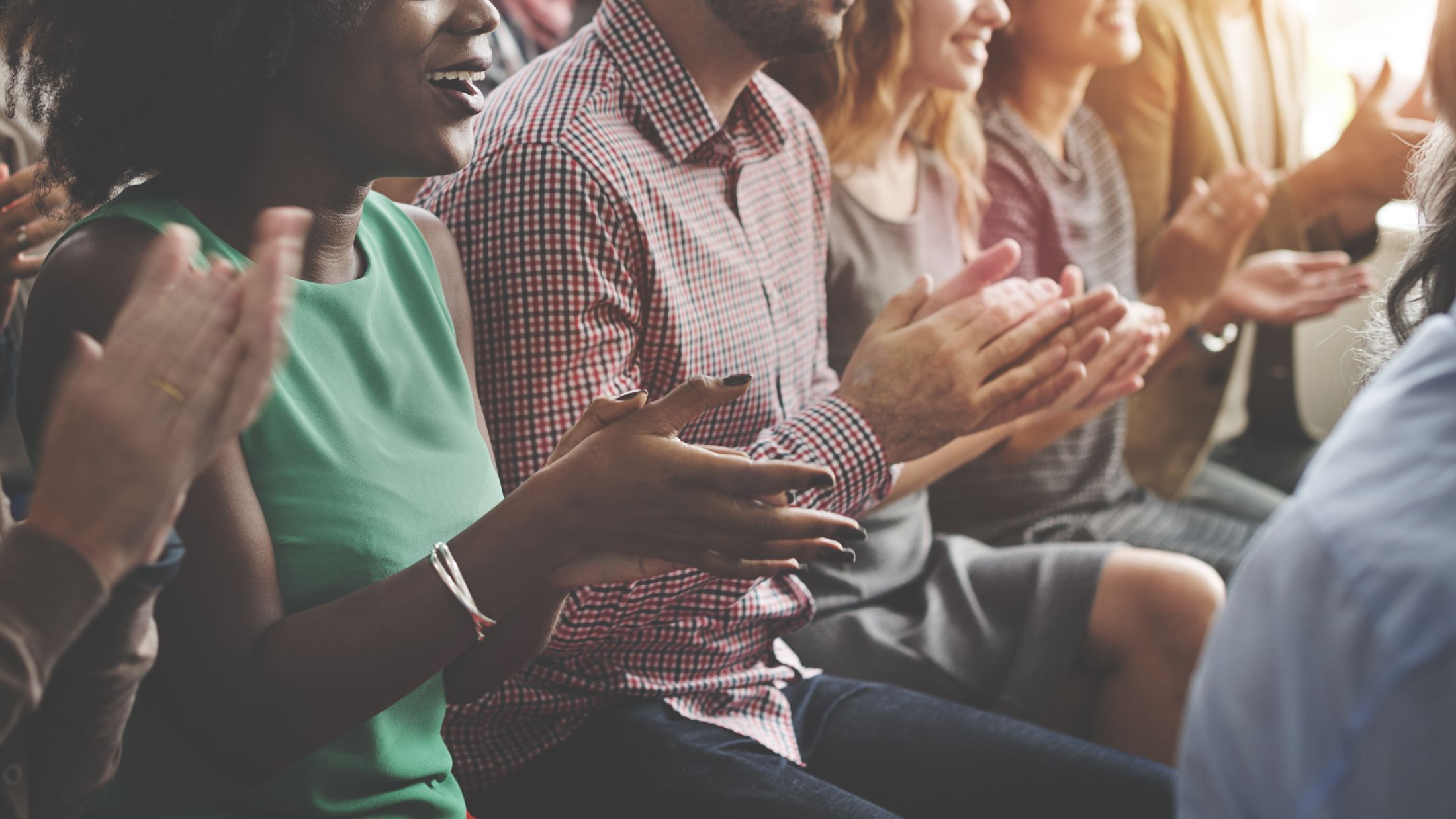 Audience Applaud Clapping Happiness Appreciation Training Concept; Shutterstock ID 390442510; PO: Project Italy - Facilities images; Job: Project Italy - Facilities images; Client: H&J/Citalia