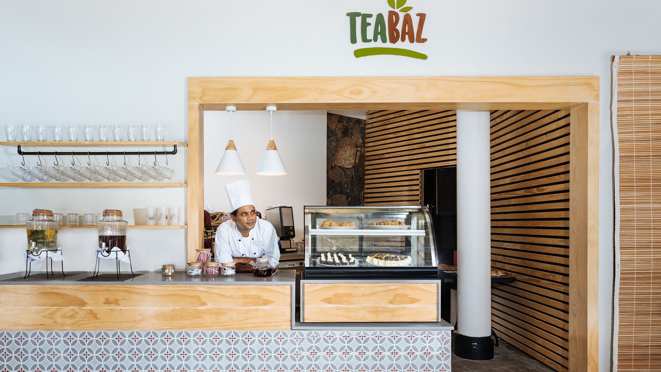 Tea, snacks, cakes, bar