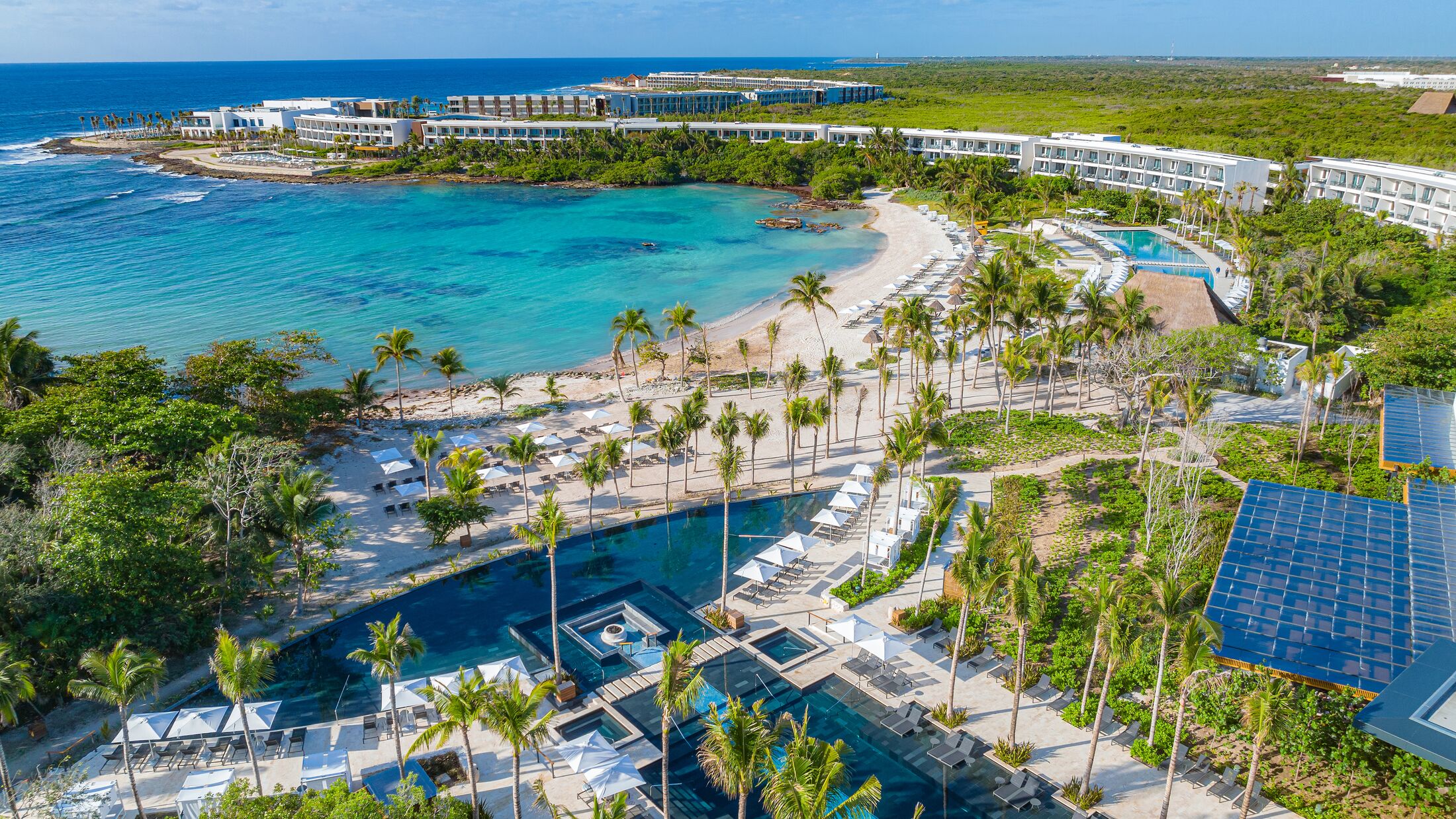 Aerial view of The Conrad Tulum. Photo by Victor Elias Photography