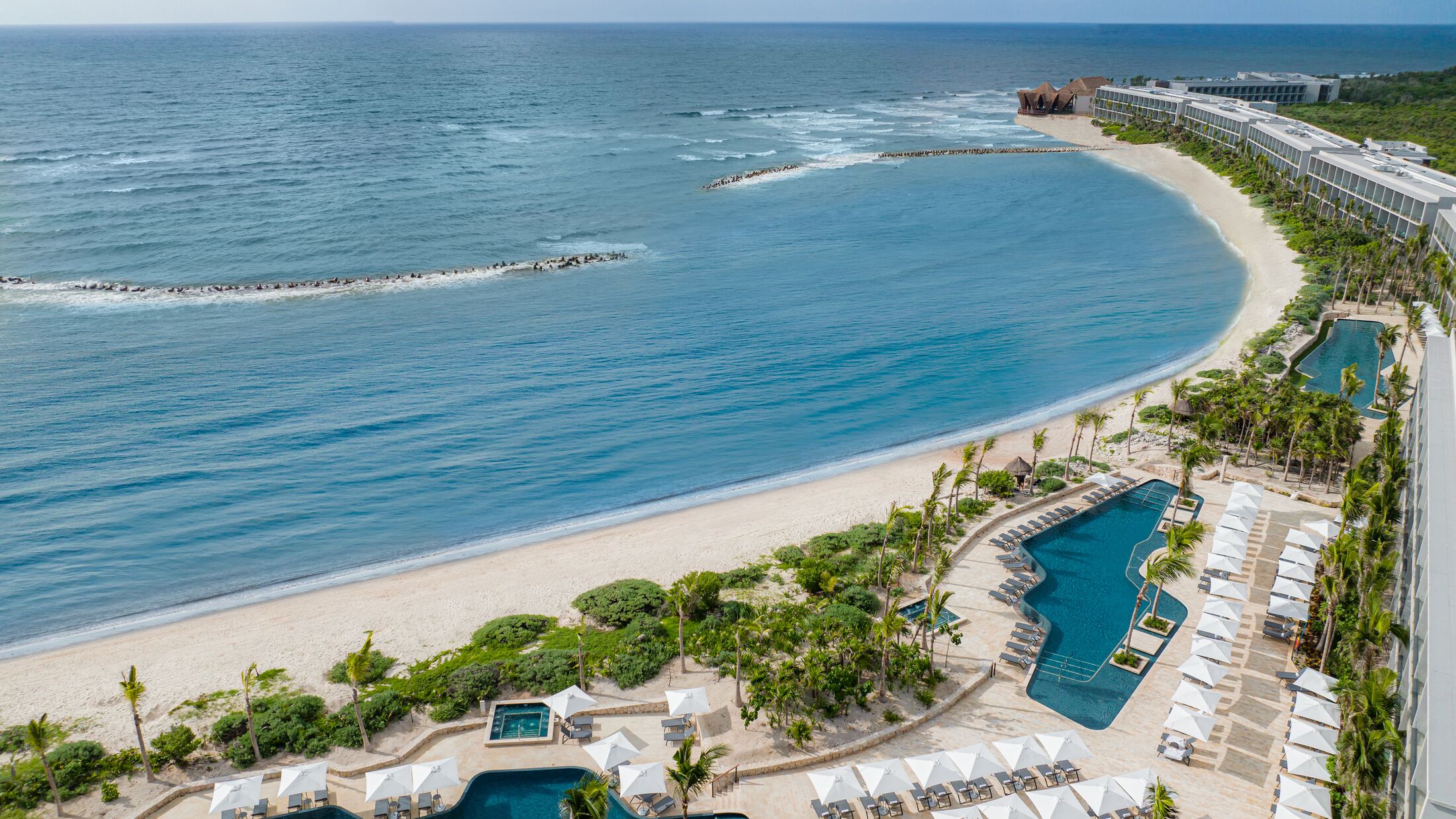 Aerial view of the Hilton Tulum Riviera Maya All-Inclusive. Photo by Victor Elias Photography