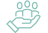 Icon of a hand holding people