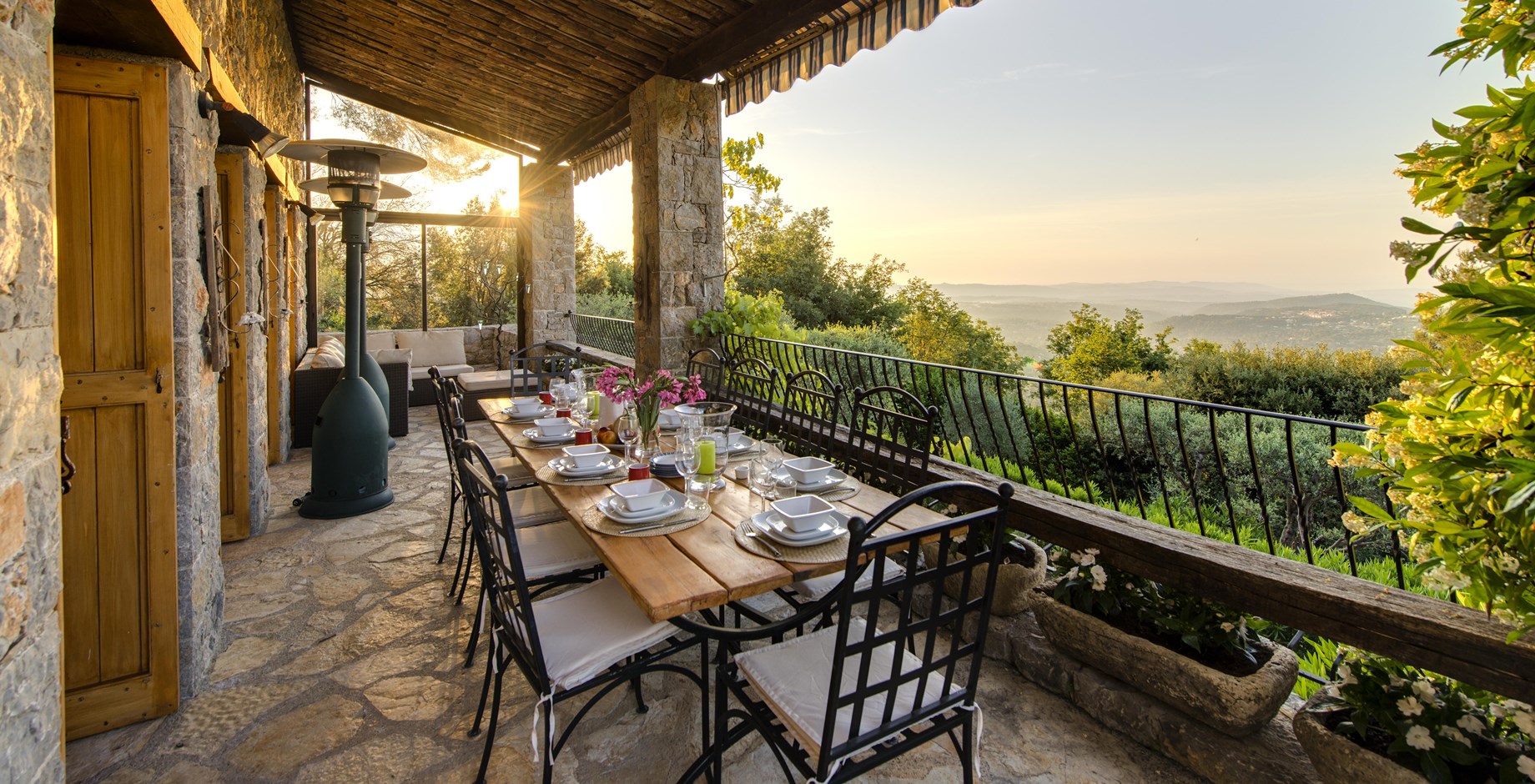 Villa terrace overlooking the Cote d'Azur