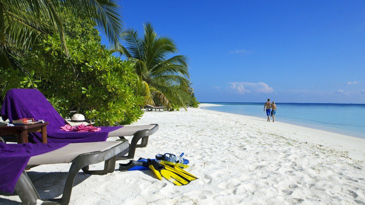 a group of people sitting at a beach