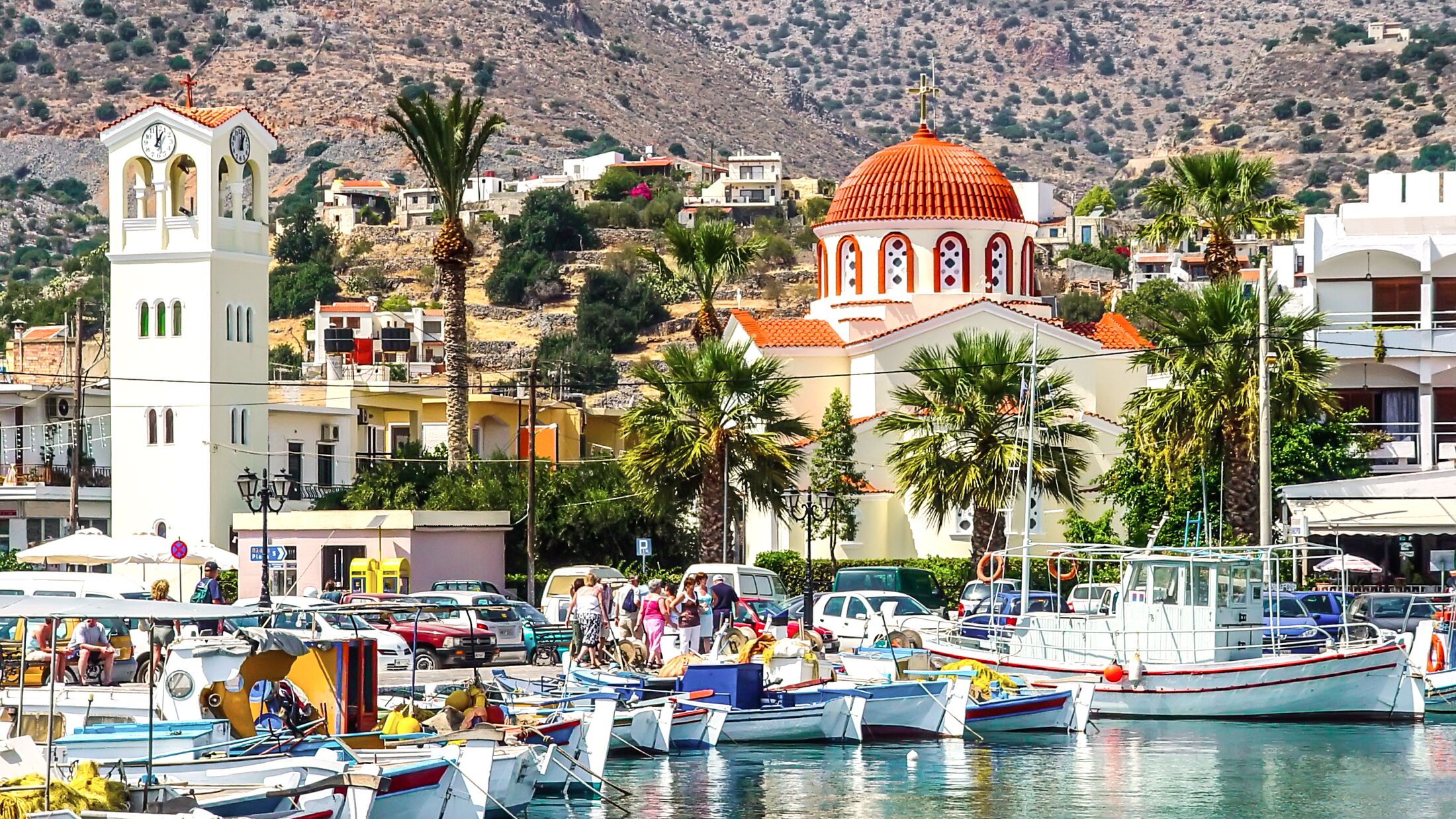 Harbor town of Elounda on the island of Crete. Greece